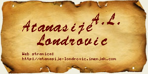 Atanasije Londrović vizit kartica